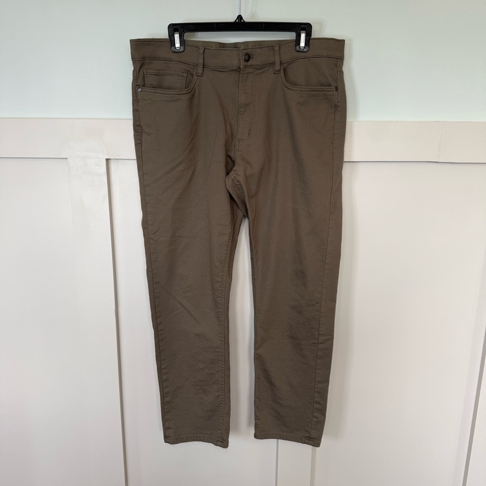 Copper & Oak Chino Pants Men’s 36x30 Green Cotton Stretch Casual Comfort Waist‎